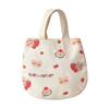 Bolsa para huevos al por mayor estampado de dibujos animados bolso de mano portátil para salir bolsa de lona para la mano bolso de muñeca para mujer una generación de pelo
