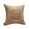 Cojín Bordado Pesado Chino Patrón Fushou Algodón Lino Cojín Bordado para Sofá Hotel B&B Textiles Suaves Cojín Decorativo Funda de Cojín