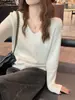 Suéter de Tricô Solto Estilo Preguiçoso Outono Inverno Feminino Novo Estilo Camada Base Roupa Íntima Top Azul Outono Inverno