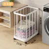 Cesto de Roupa Suja Grande Capacidade Doméstico com Rodas Cesto de Armazenamento de Roupas Artefato de Armazenamento de Roupas para Banheiro Caixa de Armazenamento de Cesto de Roupa Suja