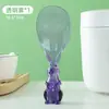 Cuchara de Arroz Transparente con Forma de Conejo, Antiadherente, de Pie, Cuchara de Servir para Cocina, Cuchara de Arroz de Plástico Creativa de Lujo Ligero