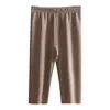 Outono e Inverno Mais Veludo Cinco Pontos De Rong Calças Quentes Femininas Aquecimento Proteção Contra Frio Calças de Outono Tamanho Plus Shorts Camada Base Invisível Sem Costura