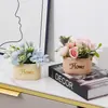 Flor Artificial Planta Verde Pequenos Enfeites Entrada Sala de Estar Decoração de Casa Mesa de Escritório Aparador Decoração Floral