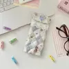 5758 Bolsita Acolchada con Estampado de Dibujos Animados para Gafas, Suave y Moderna para Niñas, Estuche Portátil para Gafas de Sol, Bolsa de Almacenamiento Antipresión para Estuche de Gafas