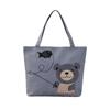 Grande bolsa de lona impressa, bolsa de compras, bolsa tote artística para estudantes, bolsa ecológica, bolsa de arquivo, bolsa de ombro de tecido estilo coreano