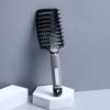 Pente Fofo para Cabelo, Pente Dourado com Gradiente Suavizante, Pente de Costela com Recorte Curvo para Cabelo Cacheado, Artefato de Estilização com Cerdas de Porco