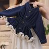 Chaqueta de mezclilla para niña 2025 Estilo coreano Nueva chaqueta Otoño Chaqueta de moda Encaje infantil Primavera y otoño Top elegante