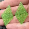 Pingente de jade pingente de diamante turquesa rocha de quartzo Pingente oco de jade Pingente de cobre verde sol brincos pingente