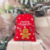 Bolsa de franela navideña con bolsillo para guardar dulces, ideal para Nochebuena, con forma de galleta de manzana