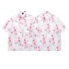 Camisas de Manga Corta con Diseño Jacquard Floral Retro Americano para Hombre y Mujer 2025 Verano Nuevo Camisas Holgadas para Pareja