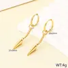 Pendientes de Acero Inoxidable con Cadena y Cono Puntiagudo Estilo Rock Personalizado Unisex Accesorios de Oreja de Moda