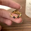 Anillo Abierto Floral de Zirconia Estilo Coreano Simple y Elegante Lujo Ligero Gama Alta Moda Versátil para Mujeres Nicho