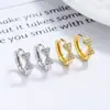 Pendientes Dulces de Lazo para Mujer Plata de Ley 925 Moda OL Diamante Tendencia Aro de Oreja Simple Versátil Joyería Pequeña Fresca para Oreja