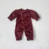 Ropa para Recién Nacidos, Mono de Terciopelo de Alta Gama de Botones Sencillos Clase A para Bebé, Mono Largo de Primavera Unisex para Bebé