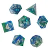 Dados de Resina Jogo de Mesa DND Dungeons & Dragons COC Roleplaying TRPG Cthulhu Poliédricos D4-D20 Conjunto de 7 Peças