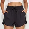 E-commerce Transfronteiriço Shorts Esportivos Femininos Primavera Verão Fitness Secagem Rápida Soltos Casuais Finos Falsos de Duas Peças Calças de Comprimento Três Quartos