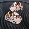 Crocs Infantis de Verão com Luzes Sola Macia Antiderrapante Respirável Carro Bebê Sandálias de Praia