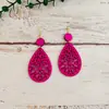 Amazon europeo y americano transfronterizo Huecos de moda pendientes de gota de agua estilo bohemio corte de viruta de madera pendientes de alta calidad