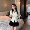 Drama Coreano Estilo Chá Heroína Dama Elegante Branco Leitoso Pequeno Perfumado Conjunto de Duas Peças com Saia Plissada para Mulheres Primavera