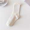 Calcetines de media caña para mujer otoño zapatos Mary Jane calcetines con orejas de madera calcetines de felpa estilo japonés calcetines dulces estilo universitario para mujer
