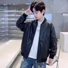 Jaqueta de Couro Preta para Meninos 2026 Outono Novo Estilo Cool Estilo de Rua Malandro Bonito Roupas de Motocicleta Jaqueta com Zíper