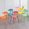 Sillas de Plástico Transfronterizas, Sillas de Respaldo Simple, Sillas para Oficina en Casa, Sillas de Comedor Comerciales, Sillas de Espera para Tiendas de Té de Leche, Sillas de Comedor, Sillas de Cuerno de Vaca