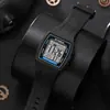 Reloj Electrónico Deportivo Retro SYNOKE Time Square para Hombre Multifuncional Luminoso Resistente al Agua para Exteriores