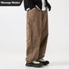 Pantalones casuales wassupwake para hombre, primavera y otoño, nuevos, sueltos, rectos, colgantes, lavados, pierna ancha, monos vintage