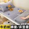 Funda de colchón de terciopelo de leche de invierno, dormitorio estudiantil de vellón de coral 90x190, sábana de cama con forro de vellón y grosor extra, funda de colchón