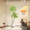 Nantian Bambú Estilo Lujo Ligero Árbol Artificial Decoración Interior Sala de Estar Adornos de Pie Paisajismo Planta Verde Biónica Flor de Seda en Maceta Otros