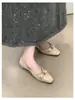 Zapatos planos Chuyuji de estilo coreano con lazo y punta cuadrada para mujer, zapatos versátiles de corte bajo para el trabajo, zapatos sencillos retro franceses