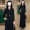 Traje de Moda para Mulheres 2025 Primavera e Outono Novo Conjunto de Duas Peças Profissional Tendência com Blazer Slim Fit Decote V e Calça de Barra Larga Fluida