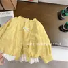 Ropa exterior de primavera para niñas, ropa de otoño nueva y elegante para niños, chaqueta cárdigan para bebé niña, top de primavera y otoño, calidad de exportación