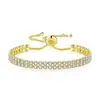 Pulseira de Zircônia Tennis 4mm Simples e Fashion, Best-Seller Transfronteiriça Europeia e Americana para Mulheres, Joia Versátil Ajustável com Puxador