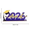 Bt364 Transfronterizo Temporada de Graduación 2026 Decoración Festiva para el Hogar Mesa de Madera Letrero de Madera Adorno de Mesa para Fiesta de Graduación