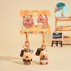 Original Q Lindo Capibara Nariz Pequeño Hebilla Colgante Muñeco Llavero Colgante Lindo Pareja Cadena para Teléfono Móvil Bolso Colgante
