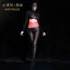 Medias de una pieza sexys de encaje en la cintura con brillo aceitoso, que cubren el pecho, exponen la cintura, talla grande, cinco dedos, sedosas y lisas, body brillante con entrepierna abierta