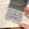 Aretes de Copo de Nieve Brillante Perla Circonita Estilo Francés 2026 Nuevo Estilo de Alta Gama Modernos y Elegantes para Mujer