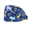 Gorro Quirúrgico Transfronterizo Algodón Color Sólido Correa Estampada Ajustable Unisex para Enfermera de Quirófano Gorro para Odontólogo Oral