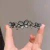 Novo Elegante Grampo de Cabelo Flor Esmaltada com Strass para Mulheres, Presilha Lateral para Franja, Presilha de Mola de Alta Qualidade para Meio Preso na Nuca