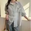 Roupa de Proteção Solar de Linho para Verão Feminina Camisa Leve de Luxo Toque de Alta Qualidade Manga Longa Roupa Externa Fina Cor Pura Jaqueta Solta