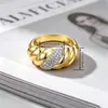 Anillo Geométrico Pesado Versátil de Moda Exquisito Yanbai Hilo Retorcido Oro Plata Envuelto Anillo de Dedo de Lujo Ligero para el Viaje Diseño tk