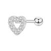 Joias Europeias e Americanas para Piercing Transfronteiriço Brincos de Rosca Studs para Osso da Orelha com Flores e Cravejados de Diamantes Zircônia Toque de Luxo para Mulheres