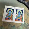 Hotong Nepal Xizang Thangka Pintado a Mano Puro Buda de la Medicina Tarjeta 2*3 Núcleo