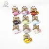 Aleación Aceite Goteo Dibujos Animados Oso Panzón Cuentas Taza de Té Colorida Oso Pieza Doble DIY Accesorios Hechos a Mano Cadena de Teléfono Encanto para Bolsos