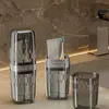 Conjunto Portátil de Escova de Dentes para Viagem, Conjunto de Três Peças, Escova de Dentes e Copo para Enxaguar, Copo Portátil para Escova de Dentes, Conjunto de Copo para Escovação e Enxágue de Alta Qualidade