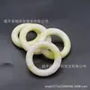 Anillo Círculo de Jade Blanco Claro Natural Genuino, Anillo Grande de Jade Corredor