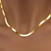 2025 Nova Corrente de Osso de Cobra Corrente Fina de Lâmina de Cobra Joia de Luxo Leve Moda Simples Temperamento Joias Europeias e Americanas