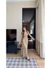 Vestido Largo de Encaje con Manga Larga y Escote en V, Estilo Maduro de Principios de Otoño, de Alta Gama, a la Moda y Sexy, Ceñido a la Cintura, Adelgazante, Bodycon, Estilo Ins