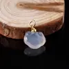 Colgante de Ágata Blanca Natural Ruyi Bolsa de Dinero Collar de Cristal Hecho a Mano con Cuentas Joyería Cuentas Sueltas Gelatina de Lichi Levantar